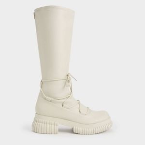 Dolls Kill Charles & Keith Tie Around Knee High Chunky Heel Boots & Bag